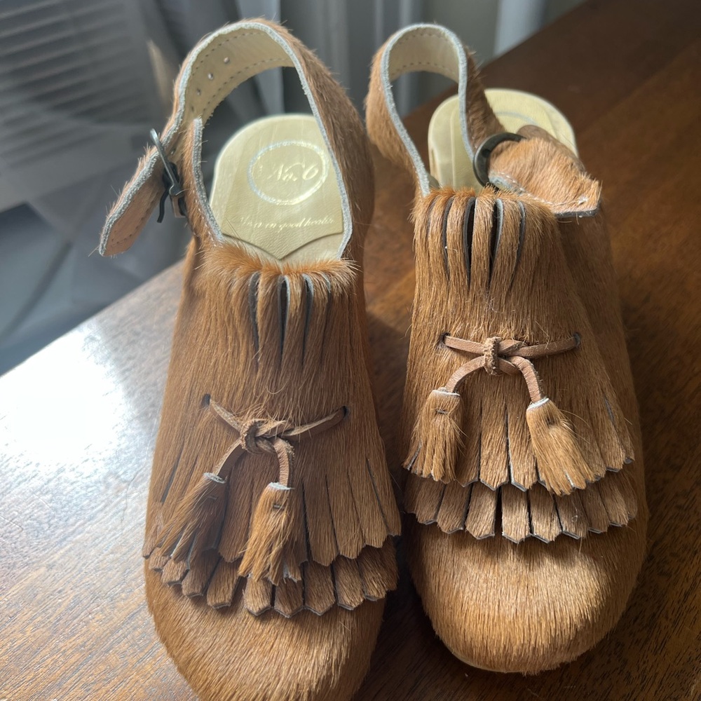 No. 6 Calf hair Slingback Clogs
